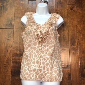LOFT giraffe print cotton blouse